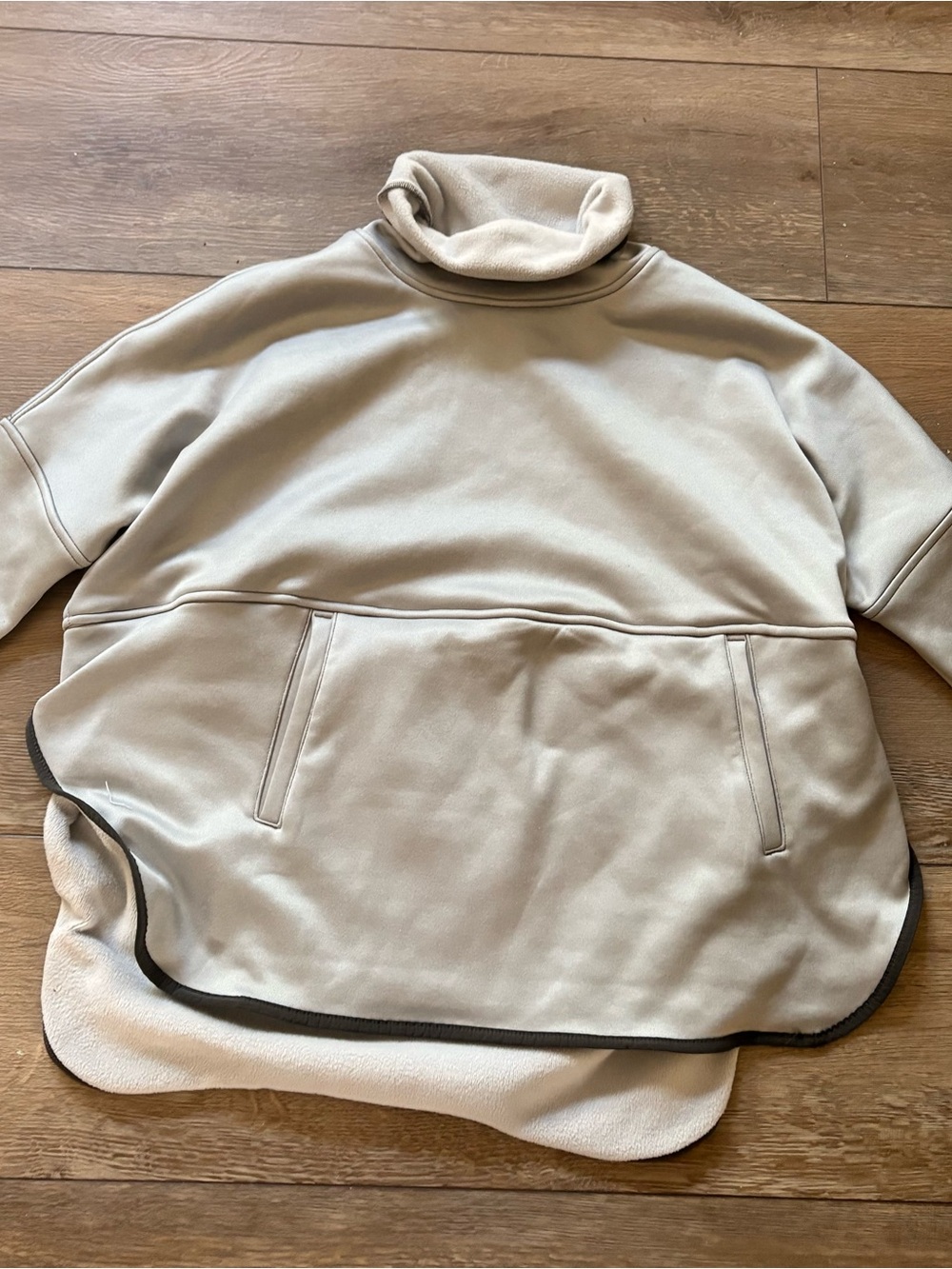 Women’s Cozy Turtleneck Pullover Sweater - Gray w/ Black Trim